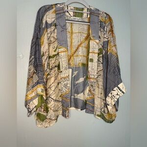 One Hundred Stars open front New york city map cardigan kimono